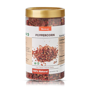 Besway Sichuan Peppercorn 6oz(170g), Premium Sichuan Peppercorns - Fresh Aromatic Zesty Spice for Authentic Chinese Cuisine, Les