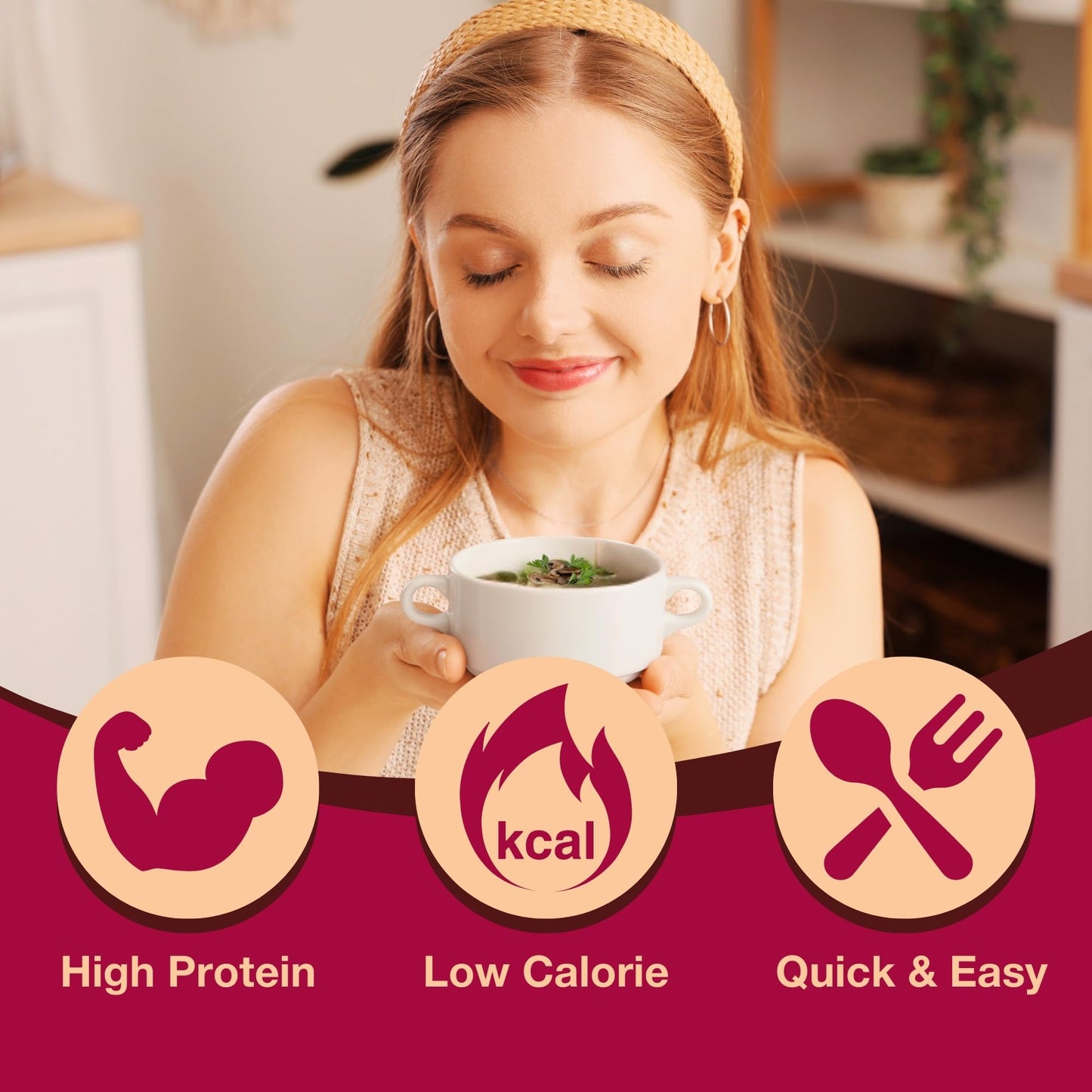 Protidiet Cream Of Mushroom Soup Mix - Gluten-Free, Low Sugar, Low Fat, Quick And Easy-To-Prepare High Protein Creamy Mushroom S