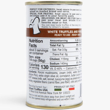 Urbani Truffles White Truffles & Porcini Sauce 180G (6.4Oz) - Italian Gourmet Truffle Sauce For Pasta, Risotto, And Meats, All-N