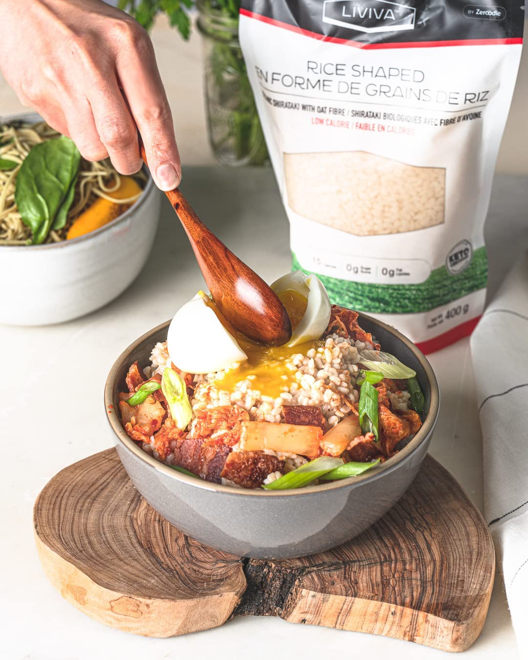 Liviva Organic Shirataki Konjac Rice Shaped Noodle 2 Pk (36.67 Oz) - Diabetic-Friendly Low Carb, Low Calorie Pasta Noodles Ready