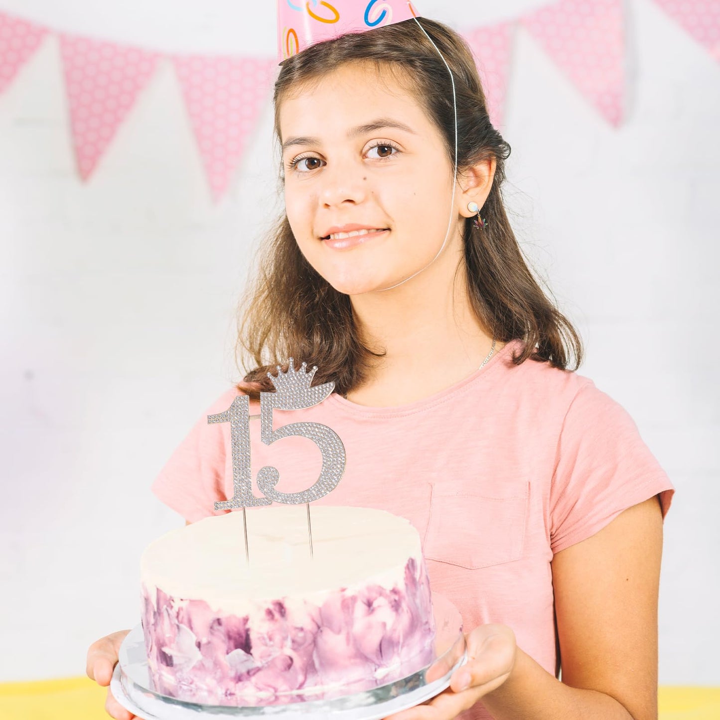 15 Cake Topper, Crystal Happy 15Th Birthday Cake Topper Aolly Number 15 Birthday Cake Topper Rhinestones Princess Crown Cake Top
