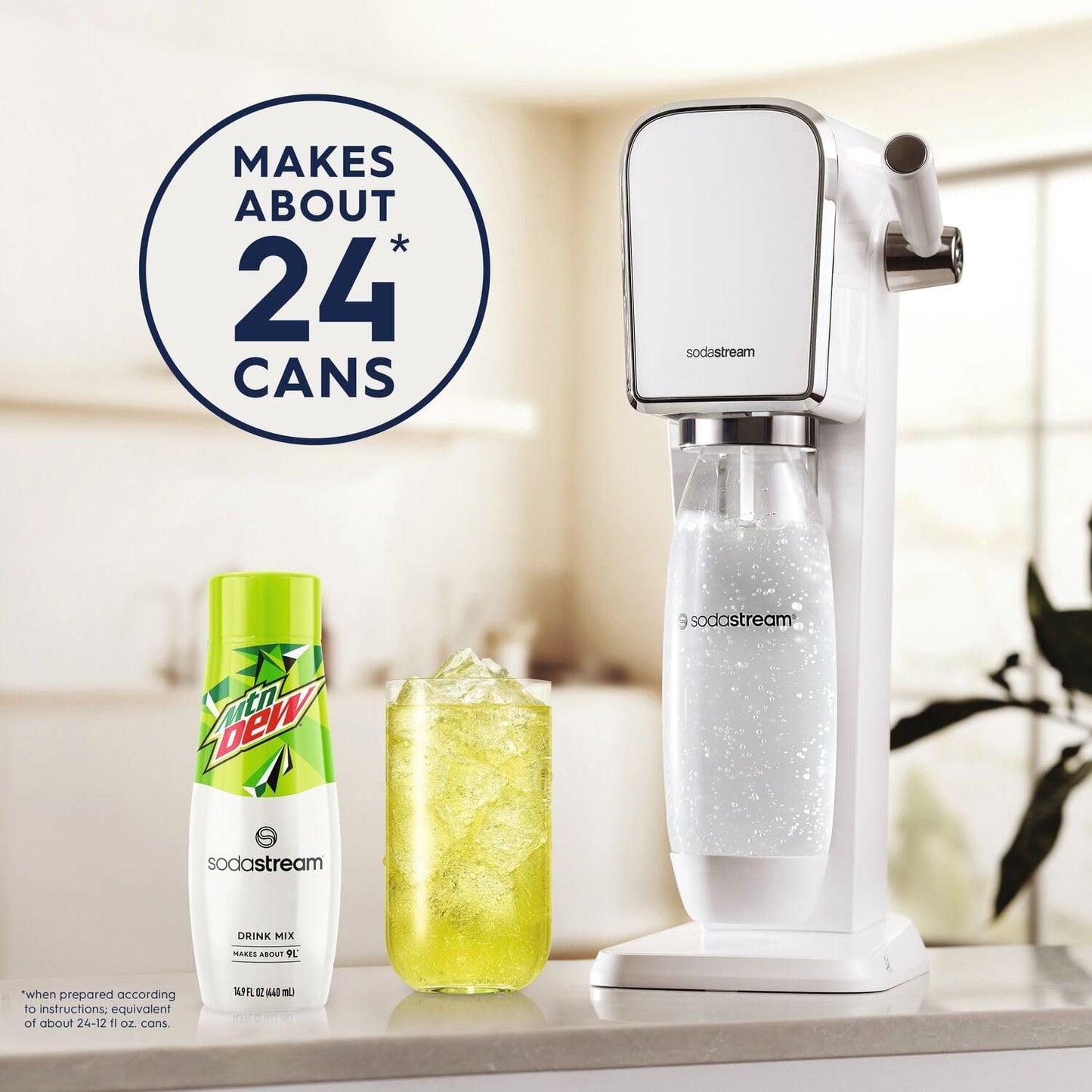 SodaStream Mountain Dew  Soda Drink Mix, 14.9 Fl oz. (4 Pack)