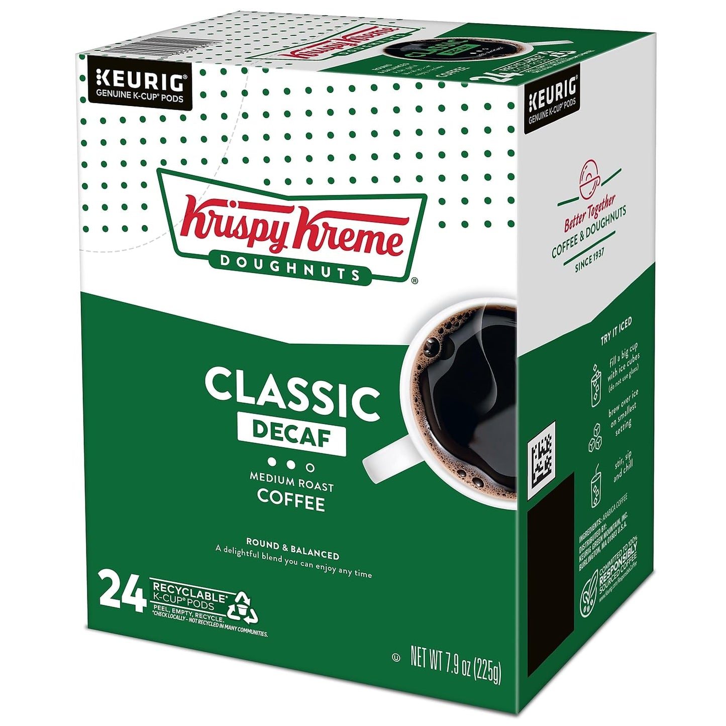 Krispy Kreme House Decaf Medium Roast Coffee K-Cups 24 Count (2Packs) Total 48 K-Cups