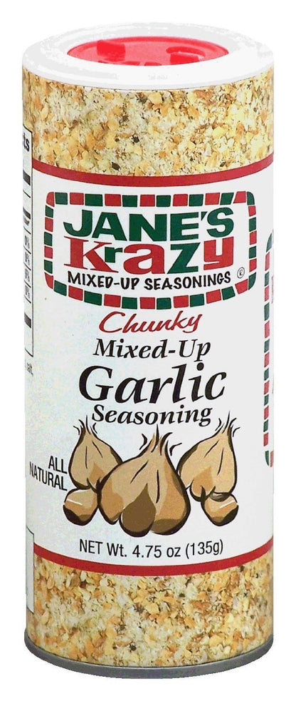 Jane's Krazy Chunky Mixed-Up Garlic Seasoning, 4.75 Ounce (Packing may vary)