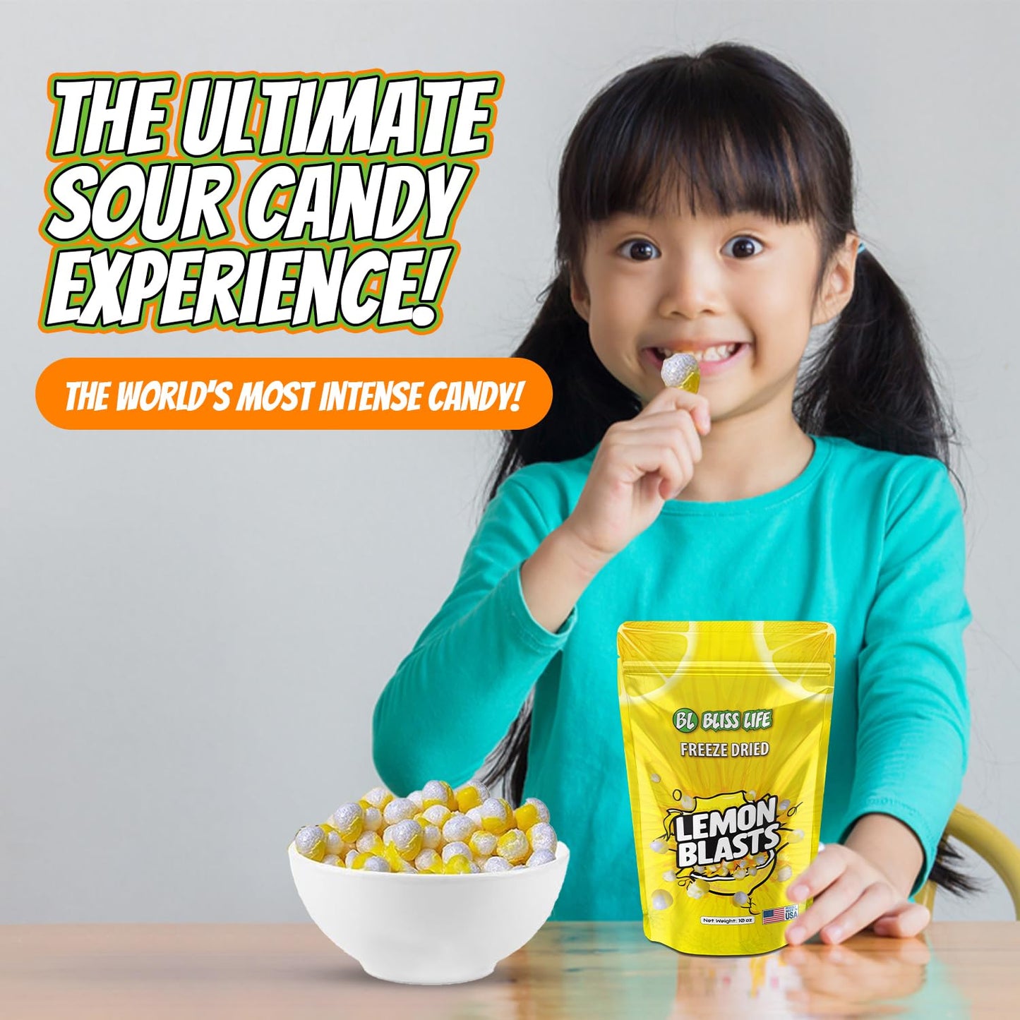Bliss Life Freeze Dried Colorful Candy, Sour Crunchy Sweet, For Parties, Classroom, Office, Goodie Bags, Snack For Kids Variety