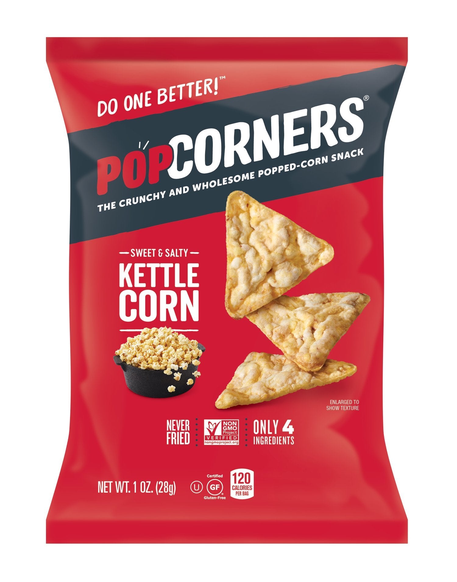 PopCorners Kettle Corn Snack Pack | Gluten Free, Vegan Snack | (40 Pack, 1 oz Snack Bags)