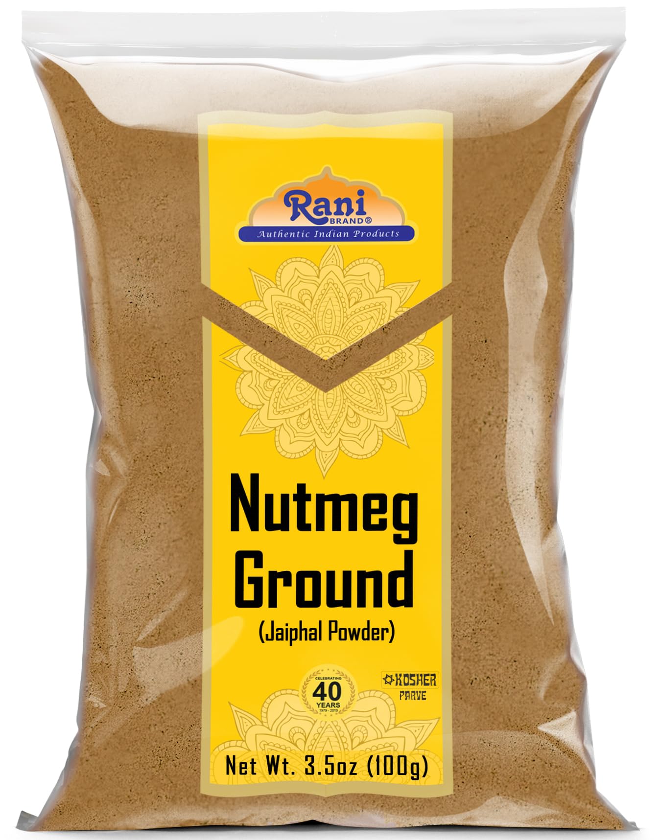 Rani Nutmeg (Jaiphul) Ground Powder Spice 3.5Oz (100G) ~ All Natural | Vegan | Gluten Friendly | Non-Gmo | Kosher | Indian Origin