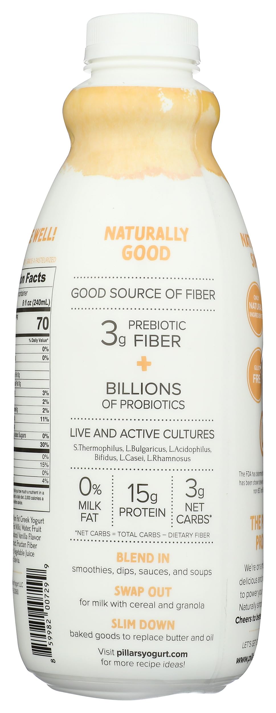 Pillars Vanilla Drinkable Greek Yogurt, 32 Fz