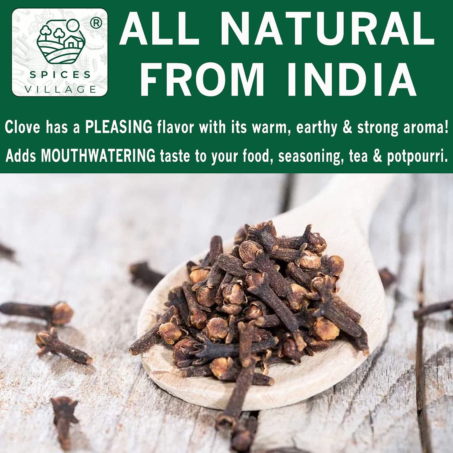 Spices Village Whole Cloves, All Natural Dried Clove Buds, 7 Ounce, Kosher, Gluten Free, Non GMO, Resealable Bulk Bag