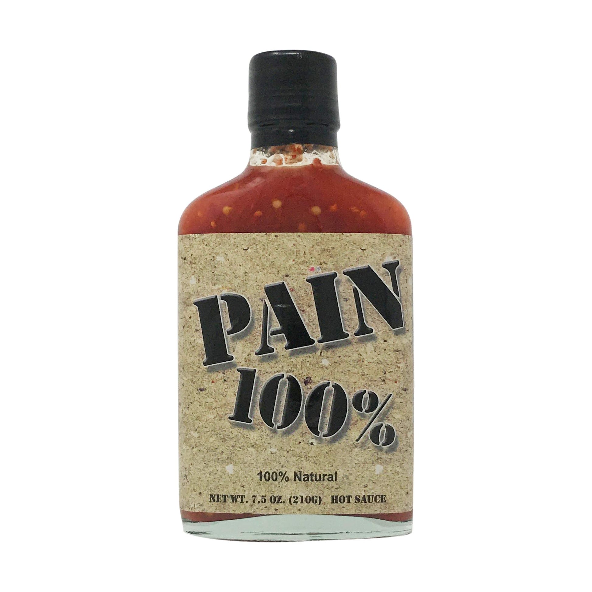 Pain 100% - Organic Hot Sauce - 7.5Oz Bottle - 250,000-1,000,000 Scovilles - Made In Kansas, Usa. Made With Habanero Peppers - 1
