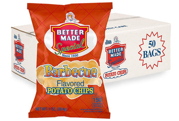 Better Made BBQ Potato Chips - 50 Pack (1 oz. Bags) - Crunchy Snacks Made from Fresh Potatoes - Family Owned