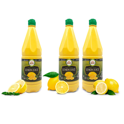 3 Pack 33.8 Oz 100% Real Lemon Juice | Fresh Flavor NO Added Water | Not From Concentrate| Appx 40 Freshly Squeezed Lemons in Ea