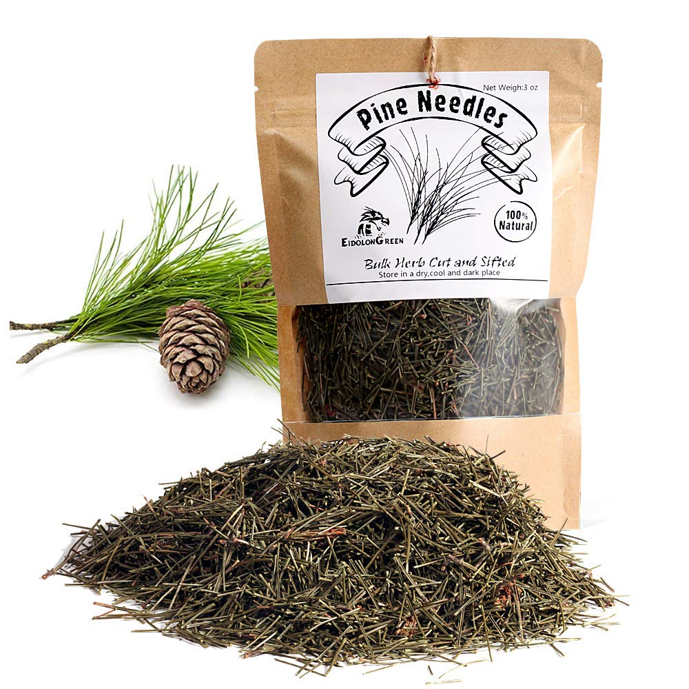 EidolonGreen Pine Needle Tea - Dried Bulk Pine Needles 3 Oz (88g) - 100% Natural, Green