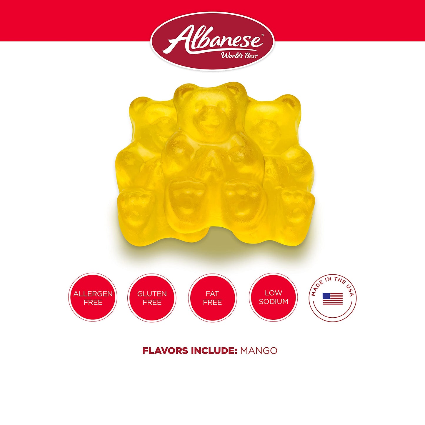 Albanese Gummi Bears, Worlds Best Mango Flavor, 5lbs, Pack of 1
