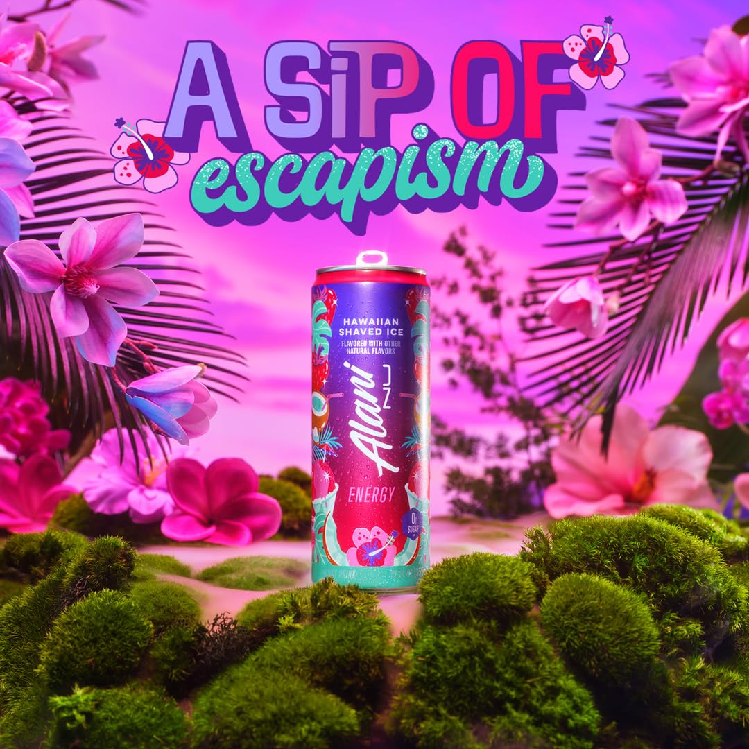 Alani Nu Sugar Free Energy Drinks, 200mg Caffeine, 10 Calories, 12 Fl Oz Cans, Pack of 12, Peach, Model ALAN04-H
