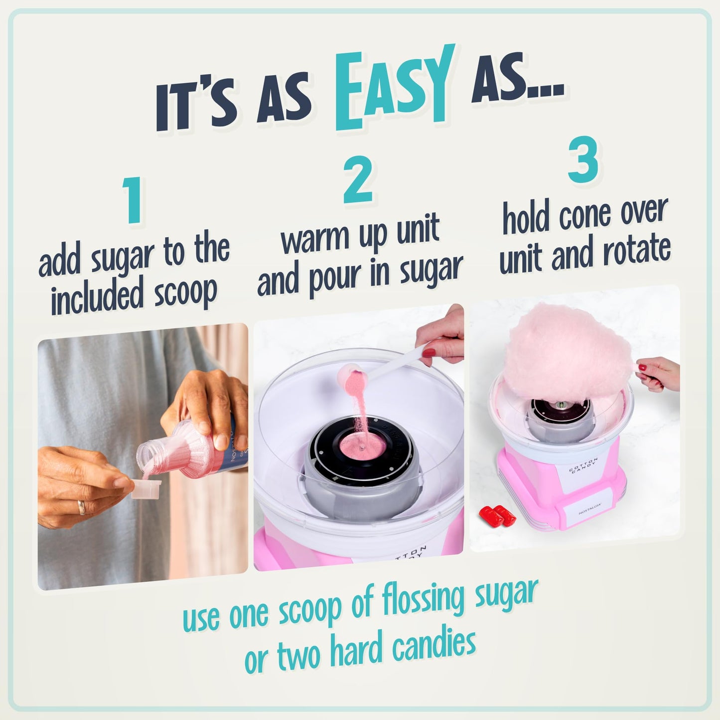 Nostalgia Nccfs301D1 Cotton Candy Sugar