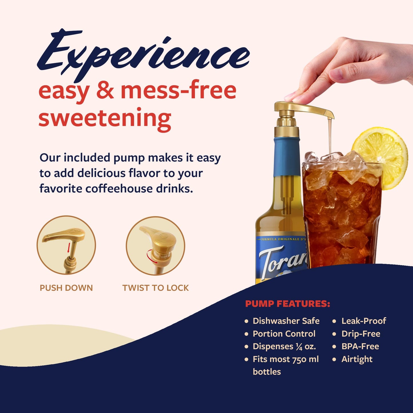 Torani Sugar Free Syrup, Mango Flavored Syrup For Drinks, Zero Calorie, Glass Bottle With Pump Included, 25.4 Fl Oz
