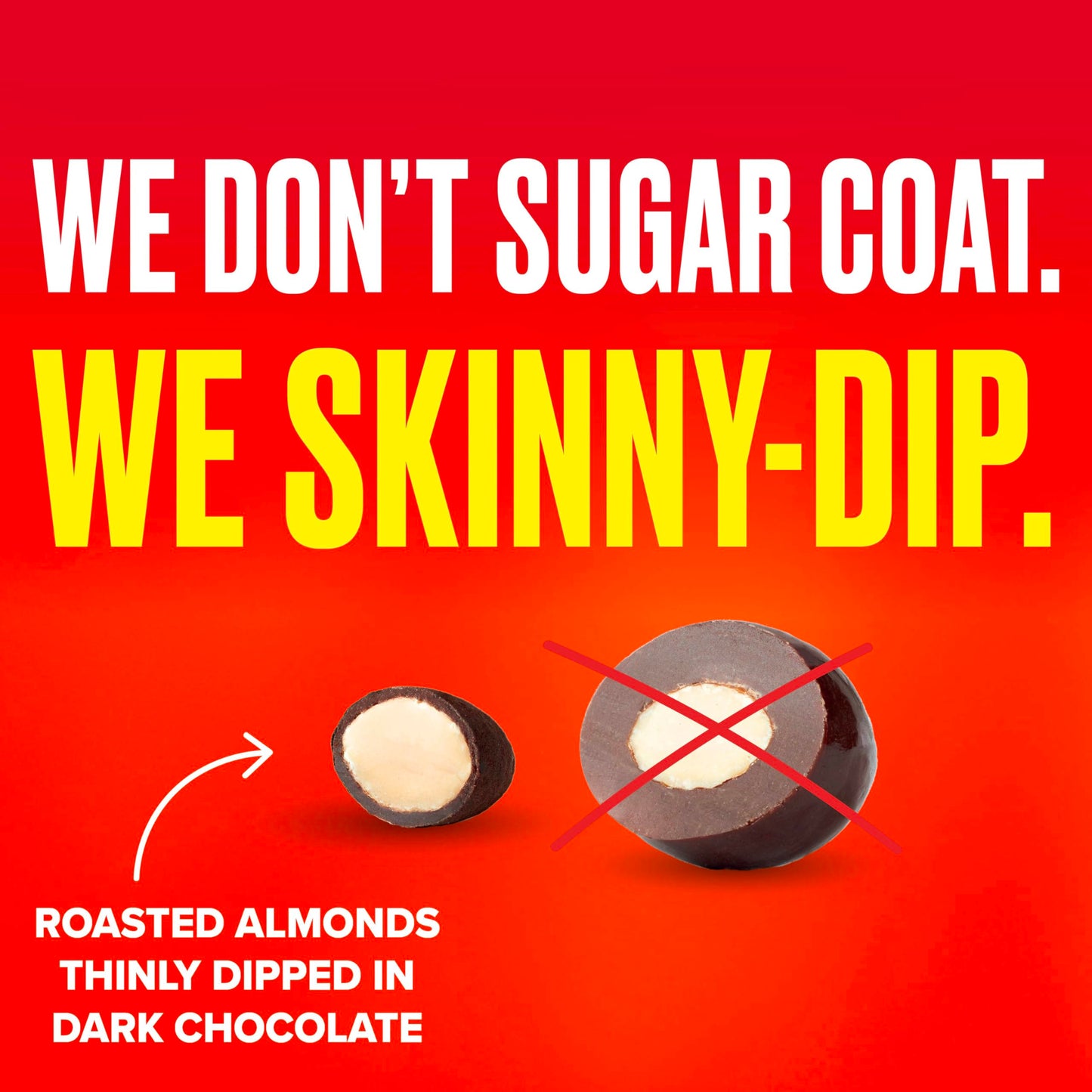 SkinnyDipped Dark Chocolate Peanut Butter Almonds, Chocolate Covered Almonds, Low Sugar, Gluten Free, Healthy Snack, 1.2 Ounce B