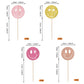 24 Pack Smile Face Cupcake Toppers Gold Glitter Cut Cupcake Picks Smiley Assorted Cupcake Toppers For Girls Baby Shower Birthday Party Cake Decorations Supplies Multi