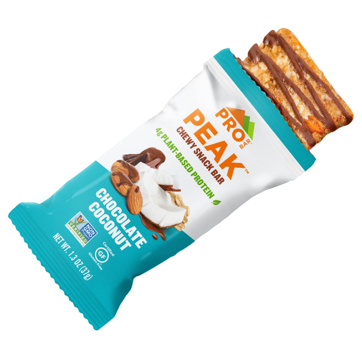 Probar - Peak Bar, Chocolate Coconut Snack Bars, 4G Protein, Non-Gmo, Gluten-Free (Pack Of 12)
