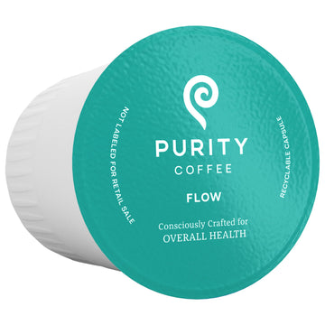 Purity Coffee Flow Medium Roast Organic Coffee - Usda Certified Organic Specialty Grade Arabica Single-Serve Coffee Pods - Third Party Tested For Mold, Mycotoxins And Pesticides - 12 Ct Box