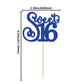 Gyufise 24 Pack Cupcake Toppers Glitter Happy Sweet 16 Decorations, Blue, Model ZN0475-4-DBL