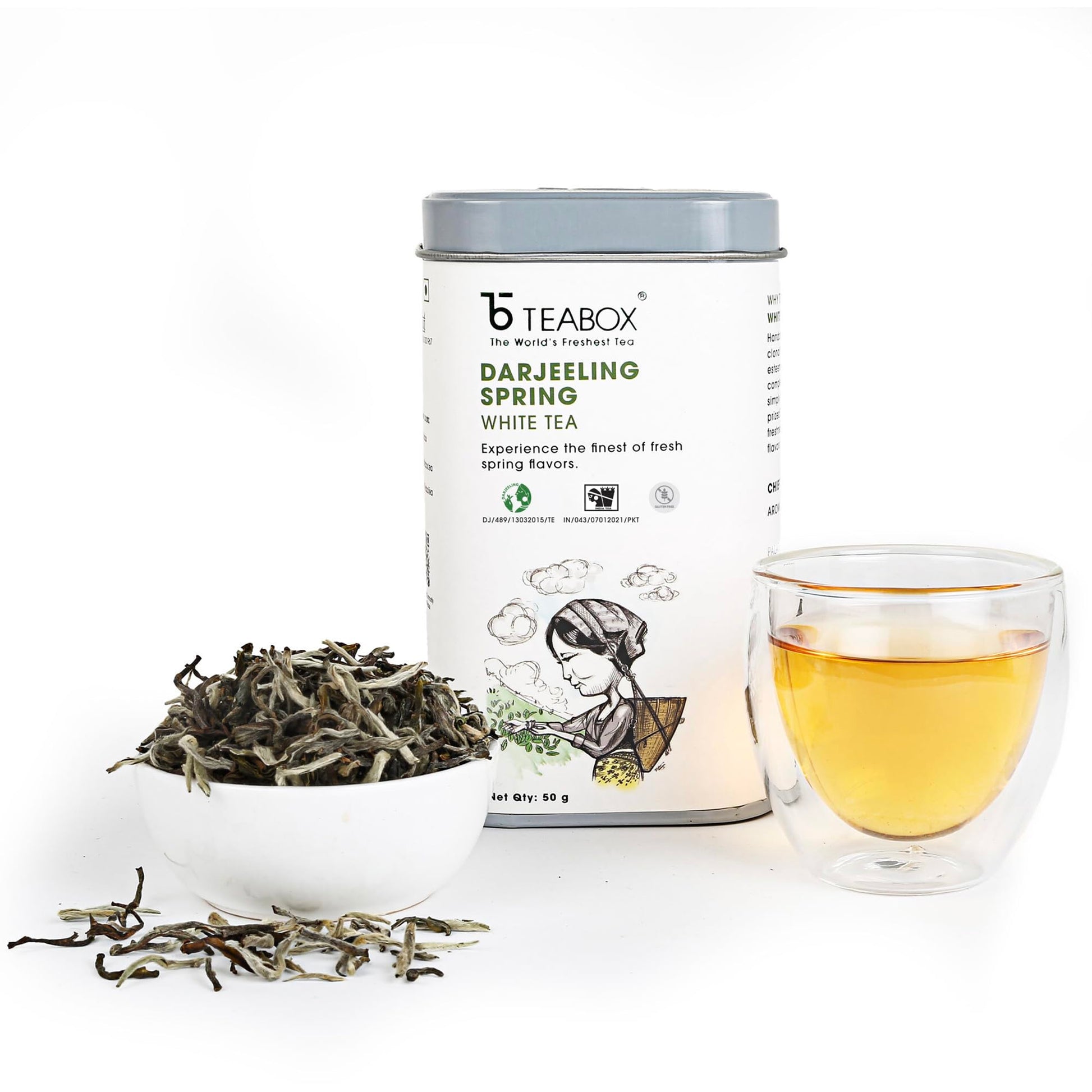 Teabox Premium Fresh High Grown Darjeeling Special Spring White Tea | White Tea Blend of Floral-Fruity Aromas and A Silken Textu