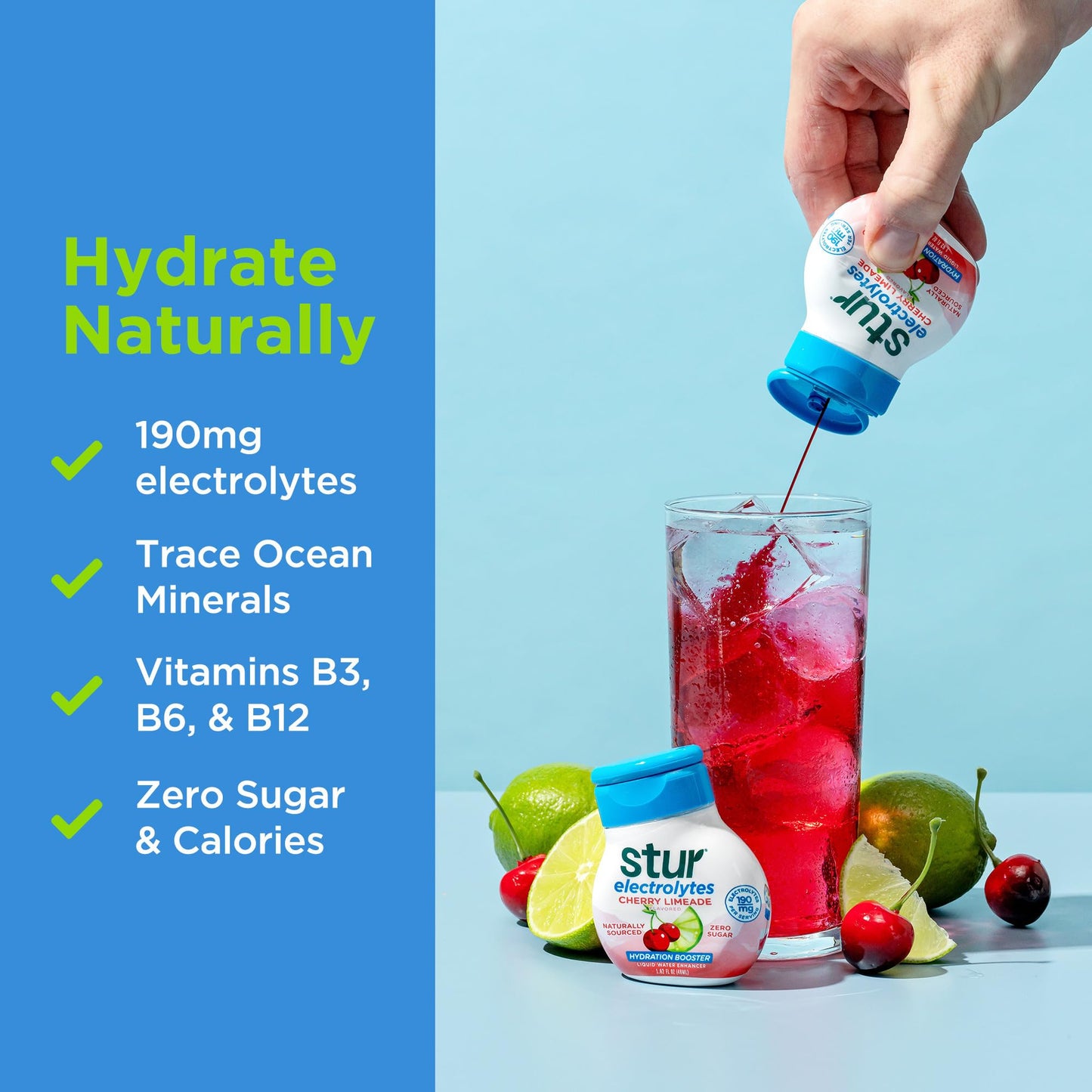 Stur Electrolyte Water Enhancer | Sweetened With Stevia | High In Vitamin C & Antioxidants | Sugar Free | Zero Calories | Keto |