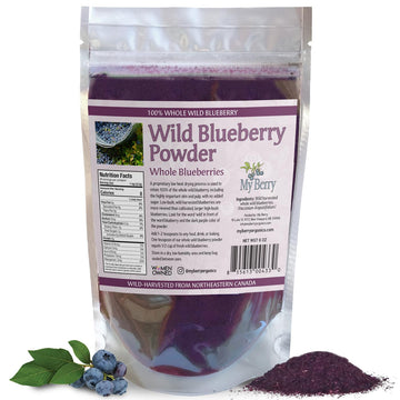 Wild Blueberry Powder | 100% Whole Wild Berry | 6oz | Unsweetened | Grown in North America | Not an Extract, Bilberry or Juice |