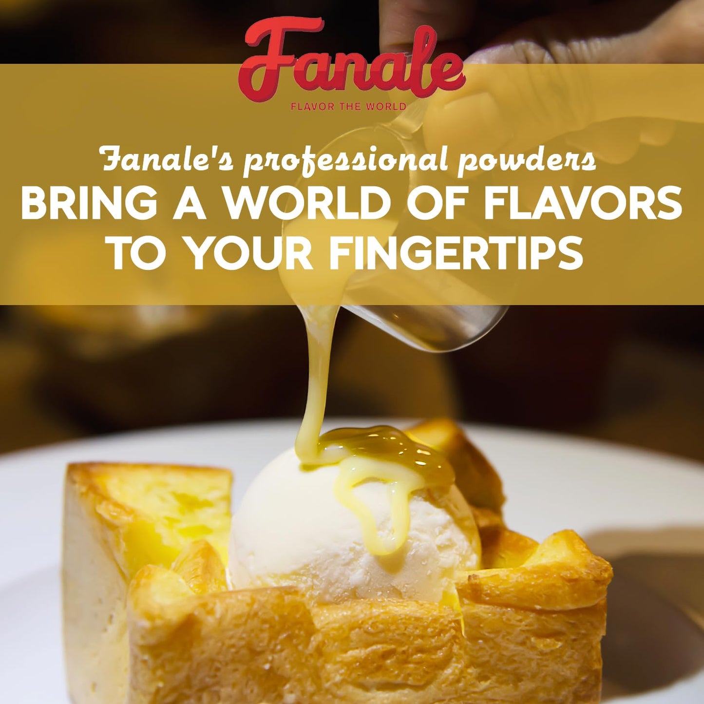 Fanale Premium Creme Brulee Bubble Tea Flavoring Powder | Perfect For Baking, Smoothies, Desserts And Drinks | Instant Flavoring