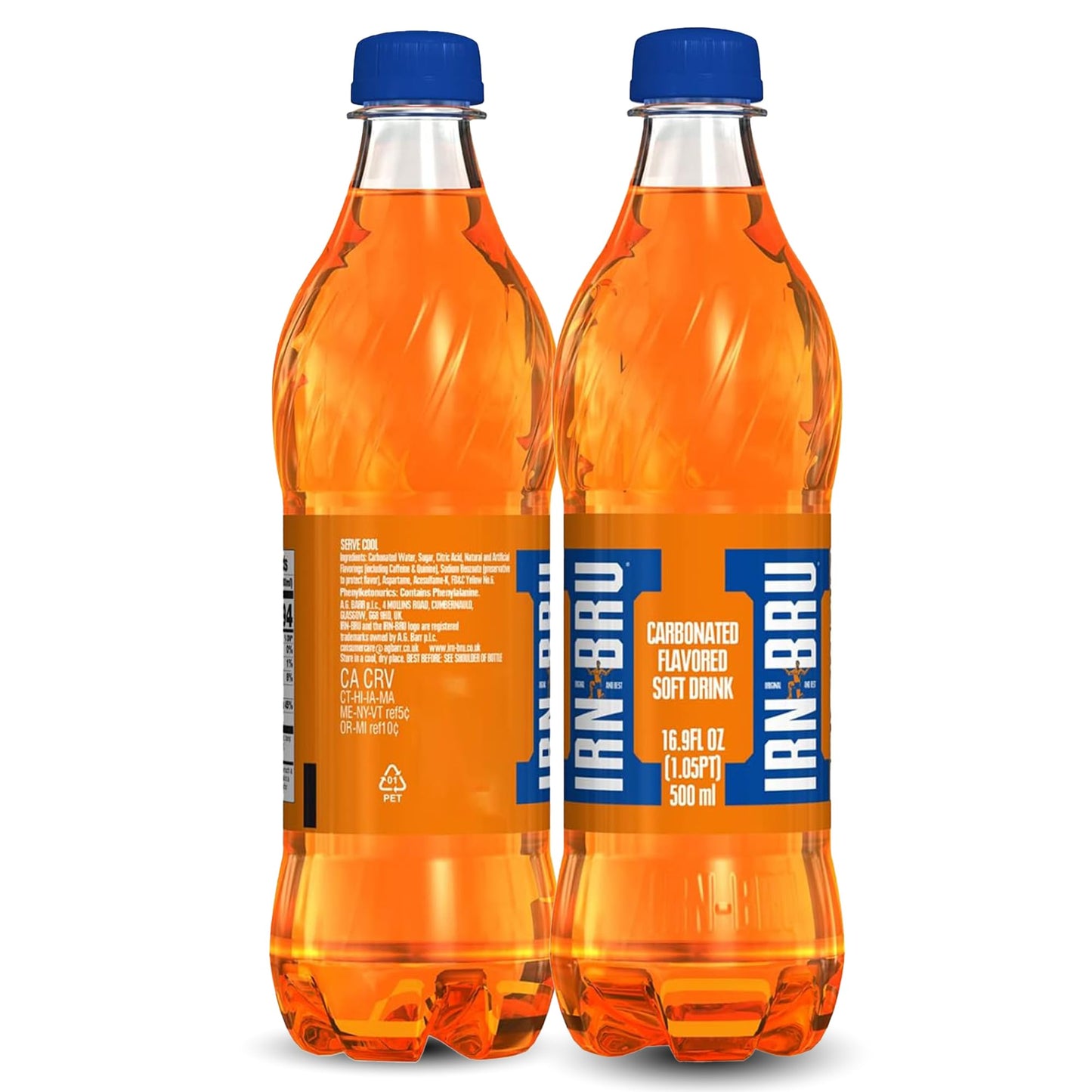 IRN-BRU Original Scottish Sparkling Soda, Citrus Flavored, 16.9 fl oz Bottles, Pack of 12, Rich Brown