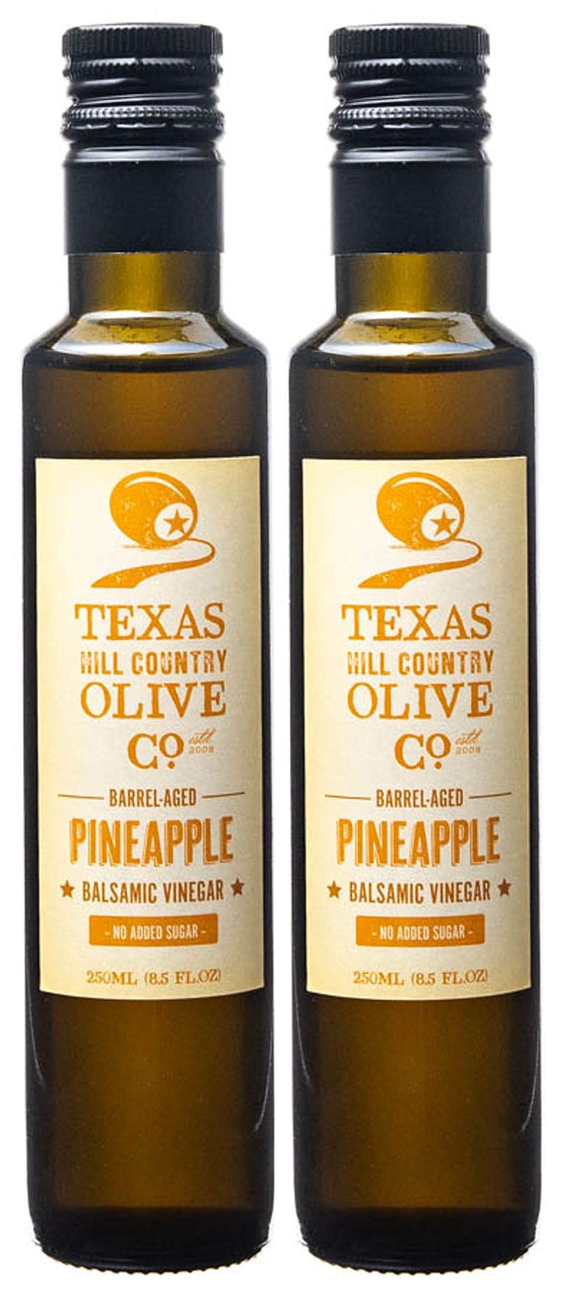 TEXAS HILL COUNTRY OLIVE CO. Pineapple Balsamic Vinegar, Gourmet Barrel Aged, 8.45 Fl Oz (Pack of 2)