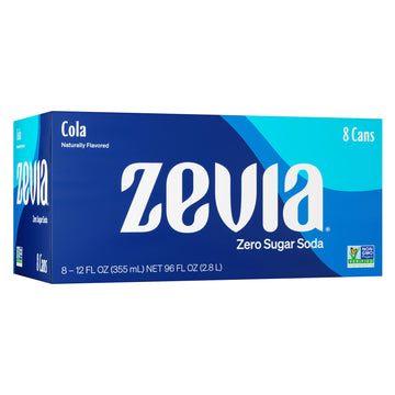 Zevia Zero Sugar Soda, Cola, 12 Ounce Cans (Pack Of 8)