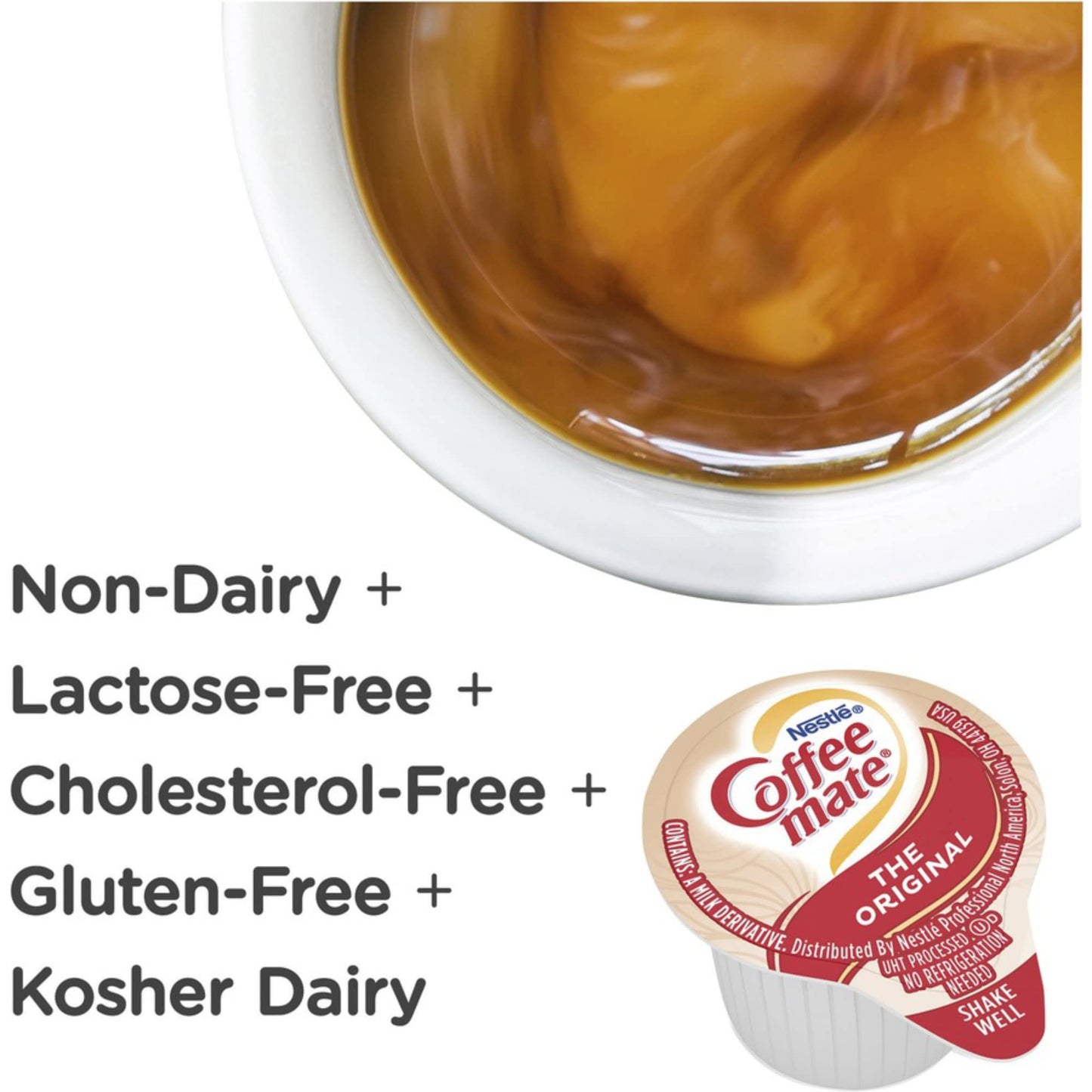 Nestle Coffee Mate Creamer Singles Variety Pack, Original, French Vanilla, Hazelnut, Non Dairy, No Refrigeration, 0.375 Fl Oz Tubs, 150 Count (Pack Of 50 Per Flavor)