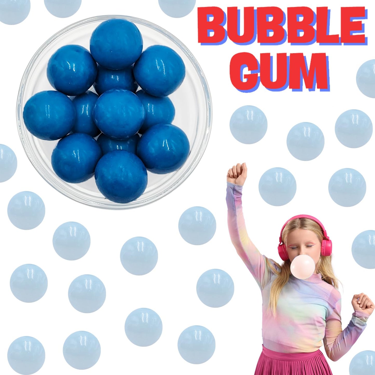 Fruidles Blueberry Smoothie Chewing Gum Balls, 1 Pound, Purple, Kosher Certified