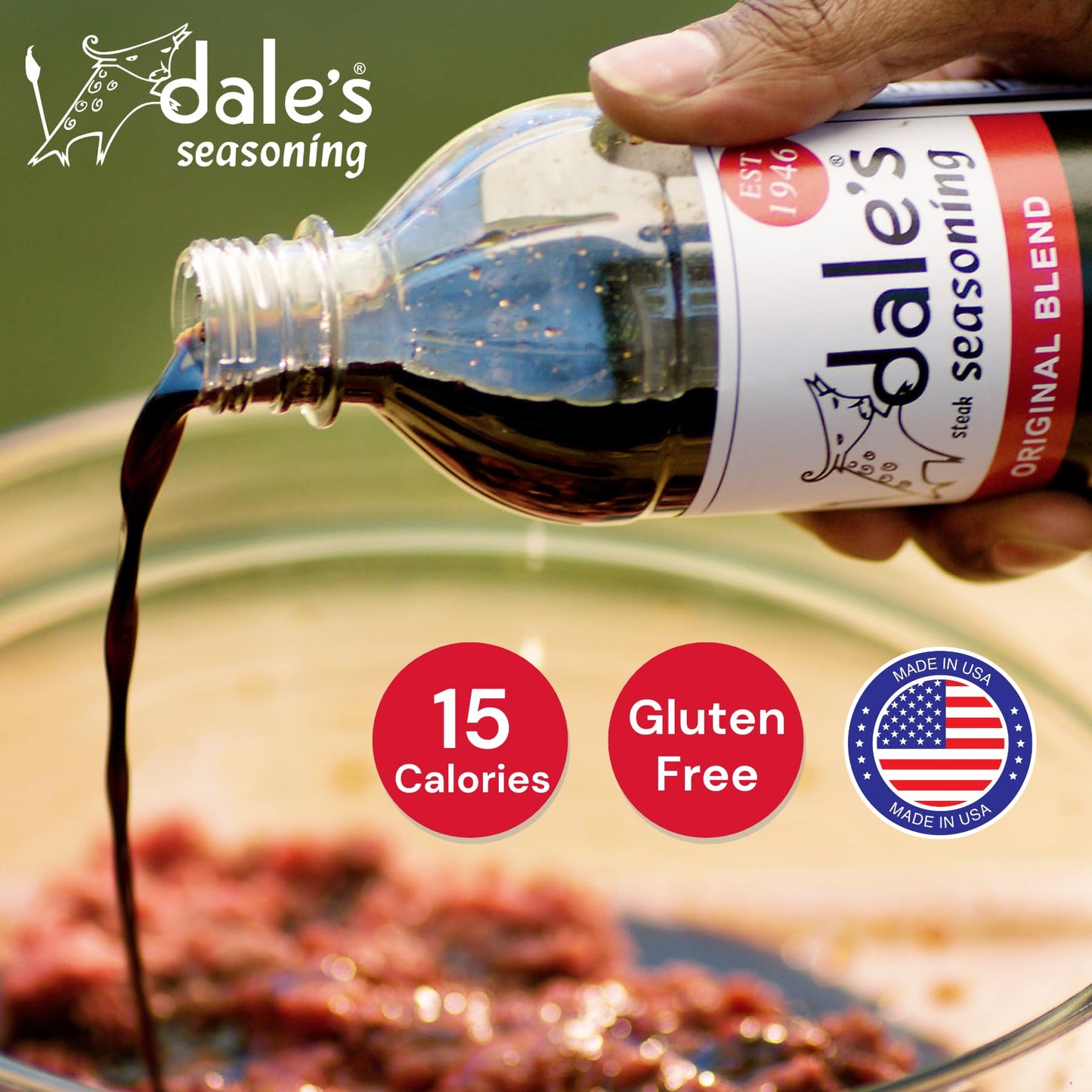 Original Steak Seasoning By Dales, Gluten-free I No Cholesterol | Delicious on Meats, Fish, Poultry | (3) 16 oz Bottle | No Lon