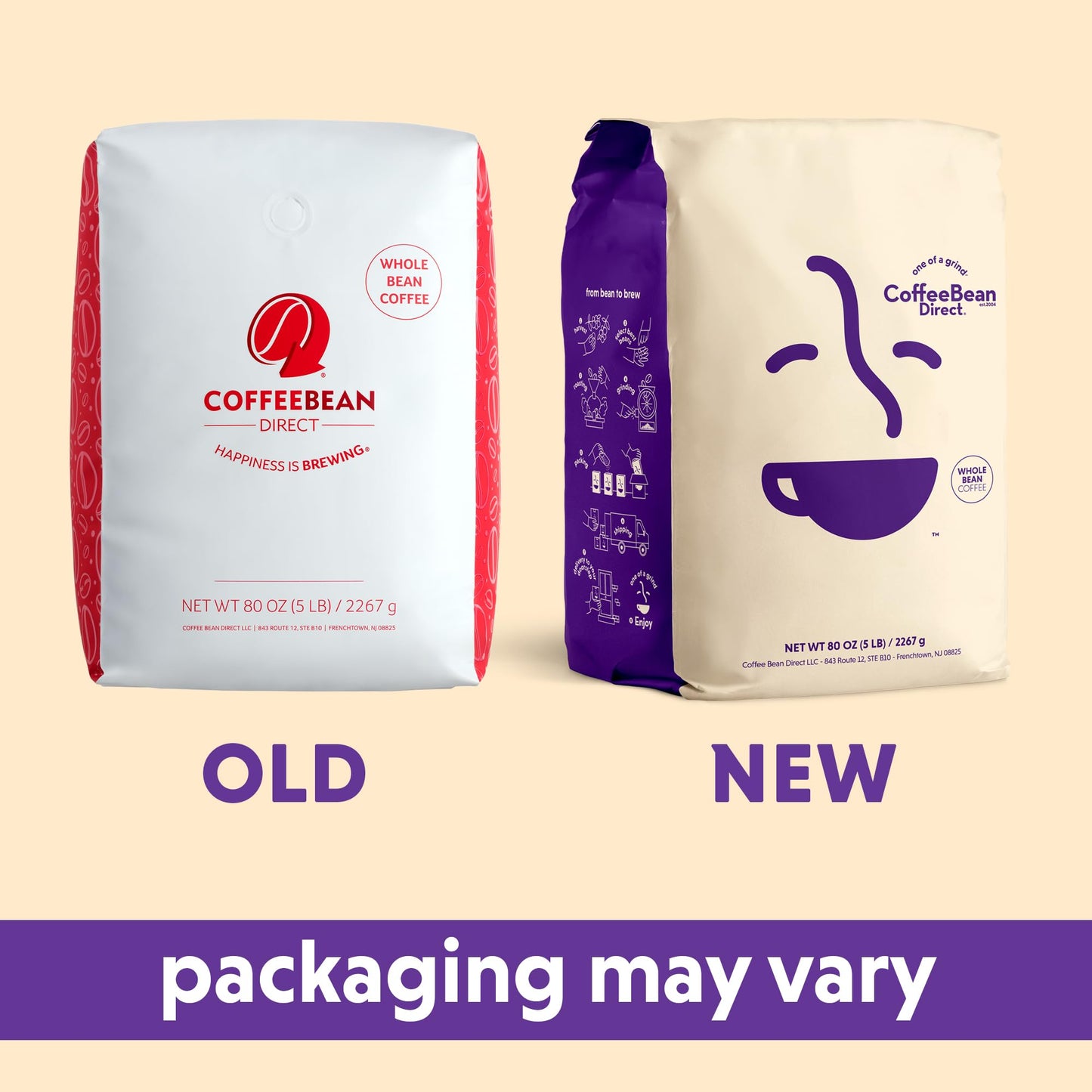 Coffee Bean Direct City Roast Colombian Supremo, Whole Bean Coffee, 5-Pound Bag