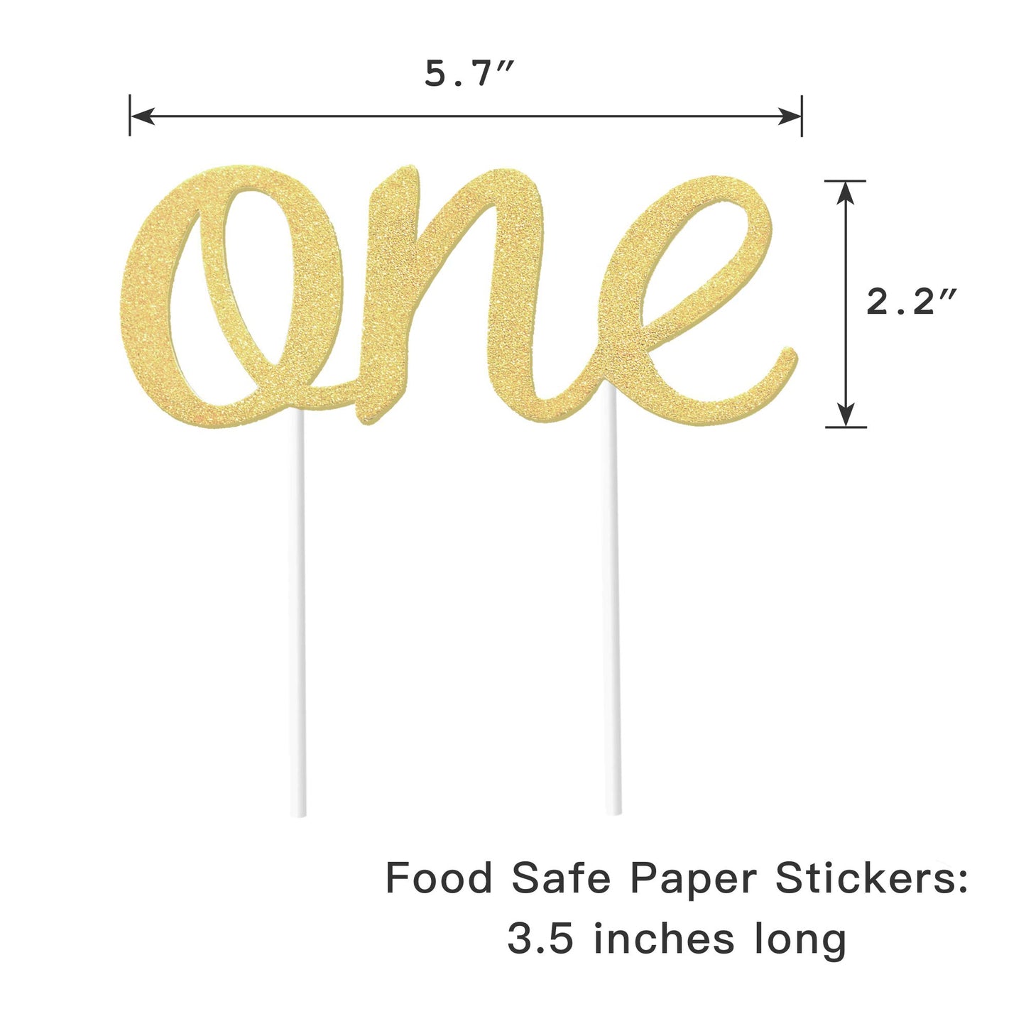 Gold 1St Birthday Topper, Double Sided Glitter, Number One Cake Topper Decoration, One Year Bday Party Decor For Girls And Boys,