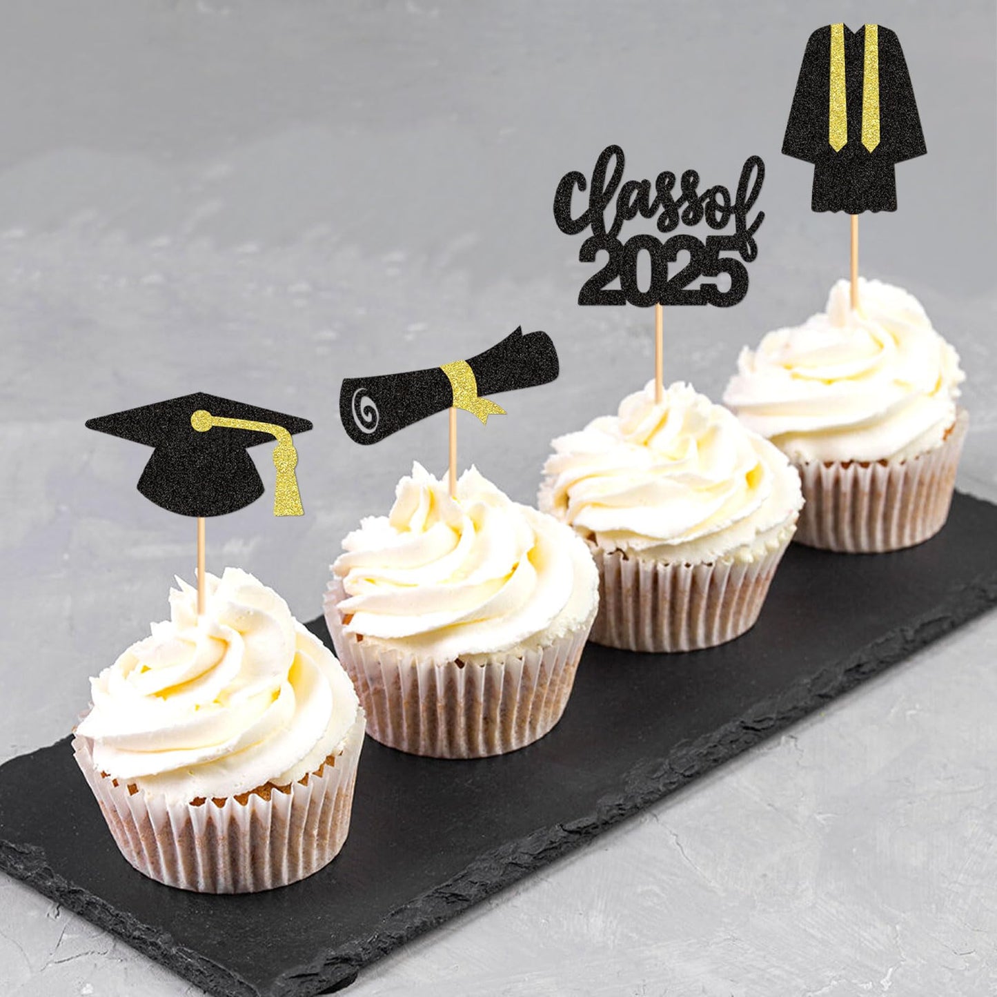 24 Pack 2025 Graduation Cupcake Toppers Class Of 2025 Graduation Uniform Graduate Graduation Hat Cupcake Picks For 2025 Graduati