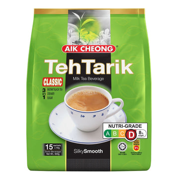 Aik Cheong Milk Tea Beverage 15 Sachets(Pack Of 1) + One Ninechef Spoon