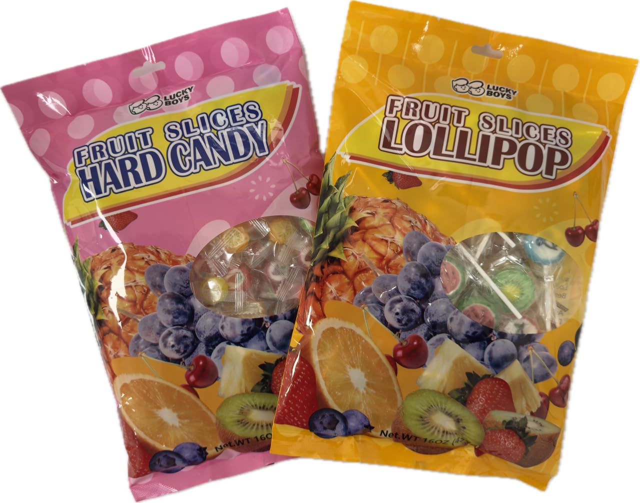 Lucky Boys Fruit Slices Candy Bulk 1 lb Variety Pack - Individually Wrapped Fruity Flavors for Treat Bags, Office, Reception