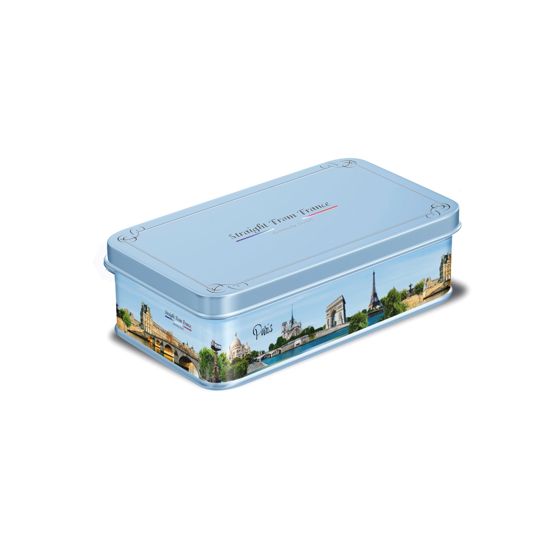 Straight From France Premium Candied Almonds (French Jordan Almonds) In Paris Themed Tin, Great Candy Gift Tin Ideal As A Party