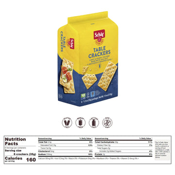 Schar - Table Crackers - Certified Gluten Free - No Gmo'S, Lactose, Or Wheat - (7.4 Oz) 3 Pack