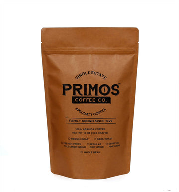 Primos Coffee Co. French Press Specialty Coffee, Coarse Ground, 12 Ounce (Pack of 2) - 1 Medium & 1 Dark Roast