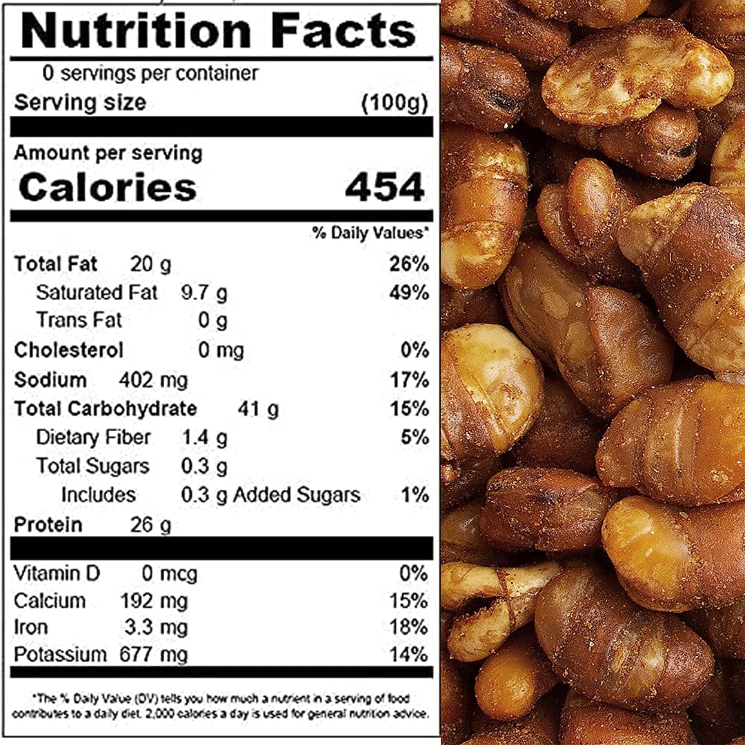 Presto Sales Fava/Broad Beans, Spicy Roasted Salted, 32 oz, Low Sugar, Low Fat, Resealable Pouch