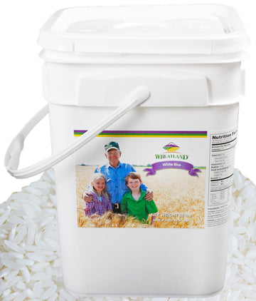 Wheatland White Rice  Delicious  Healthy Food Option  20 Lbs. Bulk Rice  Mylar And Bucket Provide 25 Year Shelf Life  Emergency
