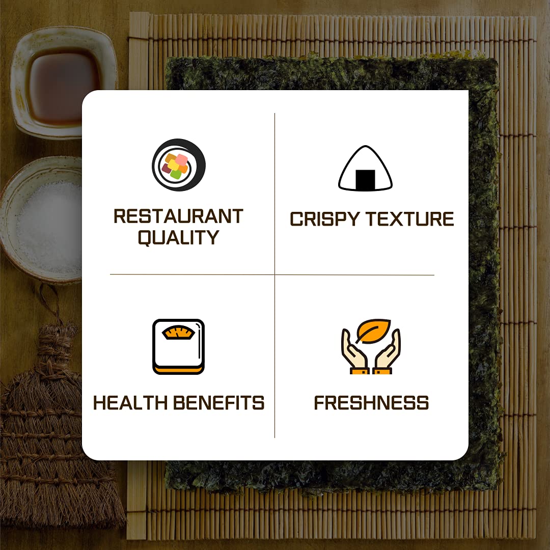 Choi'S 1(Daechun) Roasted Seaweed, Gim, Sushi Nori(100 Half Sheets)/ Resealable, Gold Grade/Product Of Korea/Kimbap, Gimbap, Veg