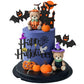 9 PCS Halloween Cake Topper Witch Bear Cake Topper Pumpkin Bat Cake Decorations with Happy Halloween Cake Decorations for Scary Party Supplies