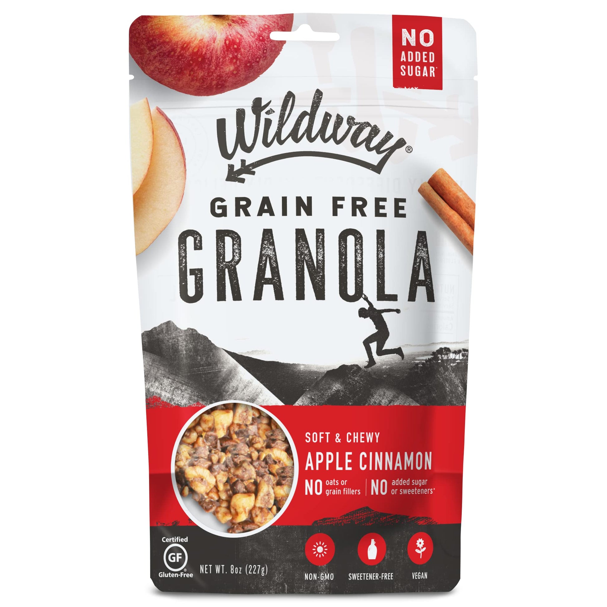 Wildway Apple Cinnamon Keto Granola | Grain-Free Certified Gluten-Free Cereal | Vegan, Low Carb & No Sugar Added | Paleo-Friendl