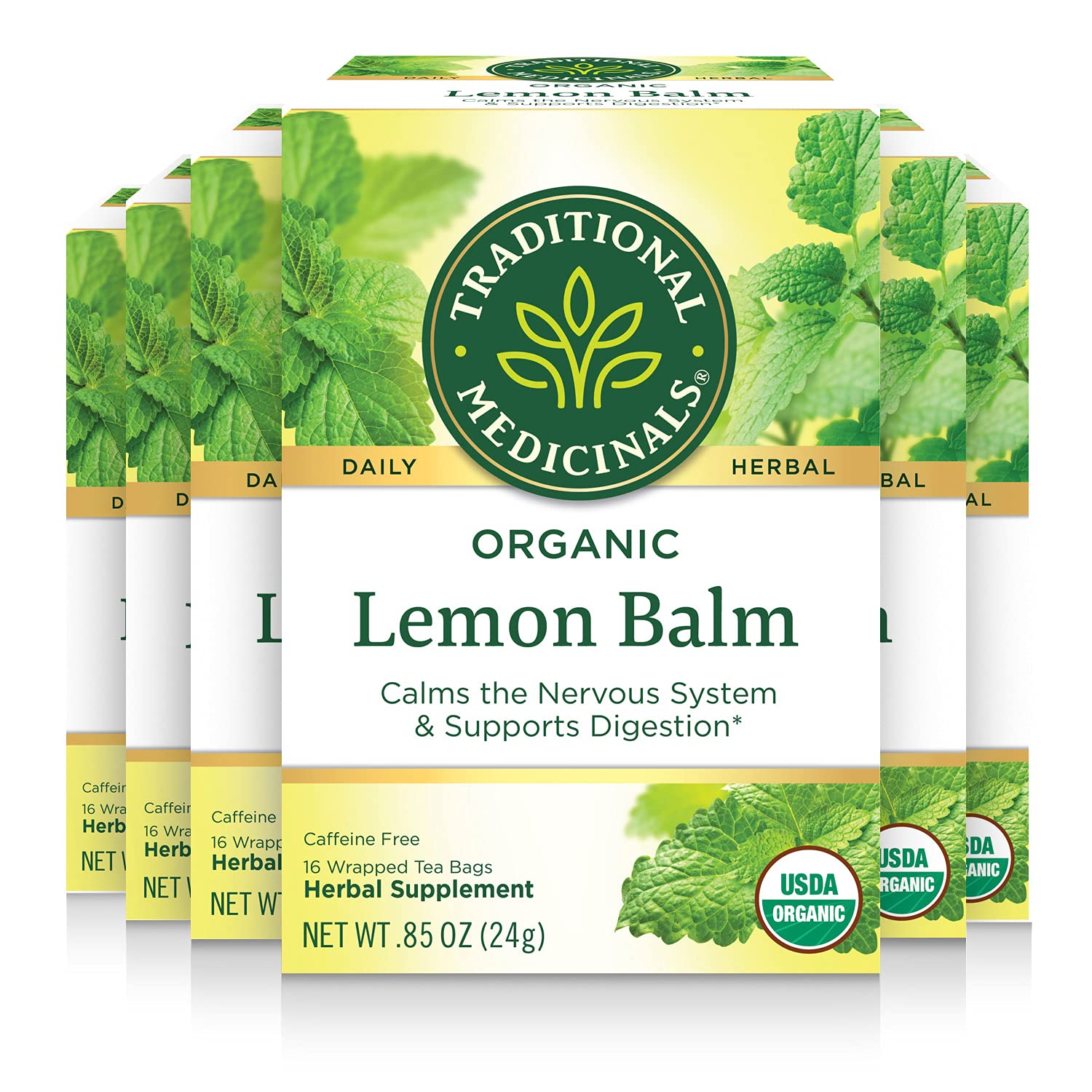 Herb Tea, 95% organic, Lemon Balm , 16 bag (pack of 6 ) ( Value Bulk Multi-pack)